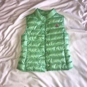 Moncler Kids 5-6 Green Vest